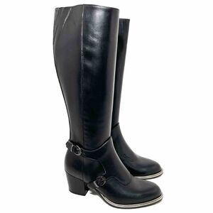 ITALEAU Petra Nero Tall Leather Boots Size 37